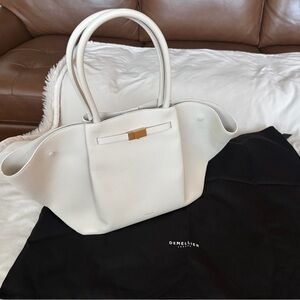 DeMellier London The New York Ivory Grain Leather Tote Bag